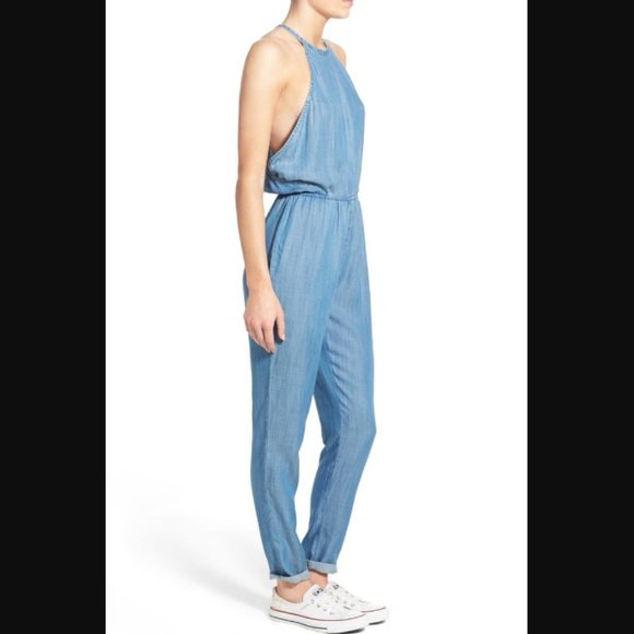 NWT RVCA Chambray Jumpsuit - Picture 3 of 5